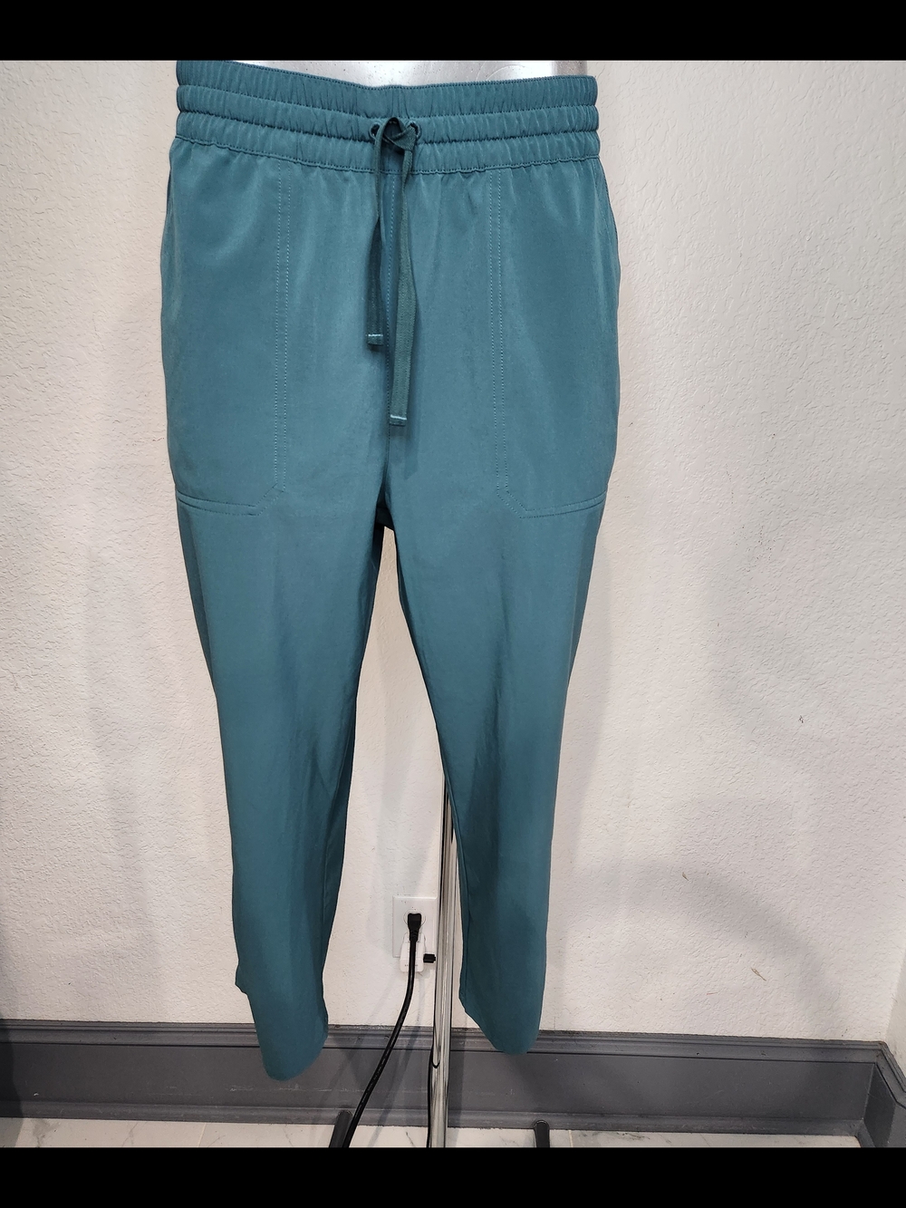 Orvis Teal Elastic Waist Drawstring Joggers